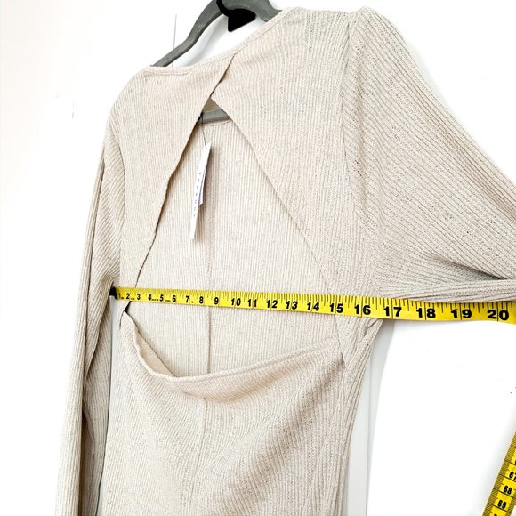 NWT topshop cream open back midi dress crew neck - Picture 2 of 7